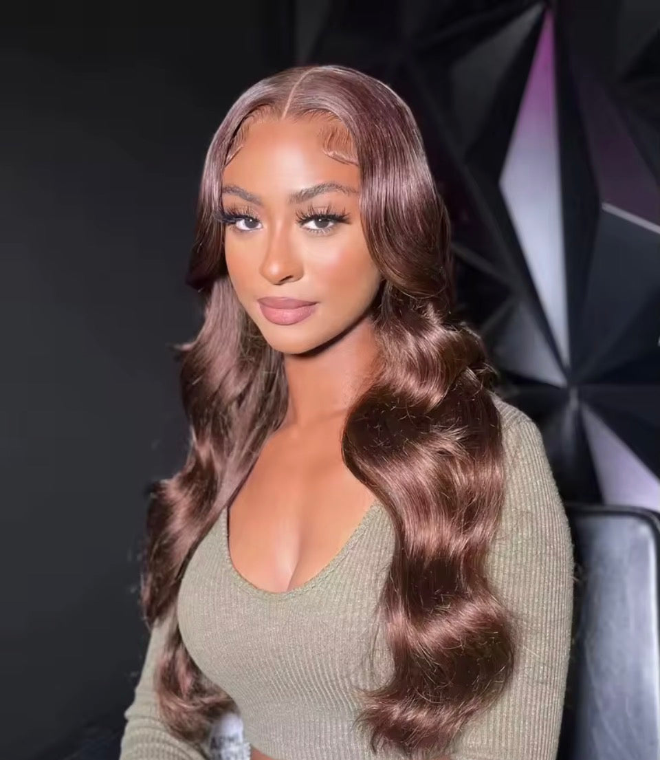 13x4 200% Density Chocolate Brown Body Wave Wig