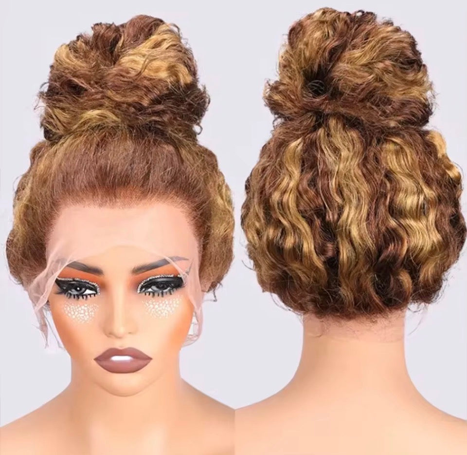360 Lace Pre-plucked Deep Wave Highlight Wig