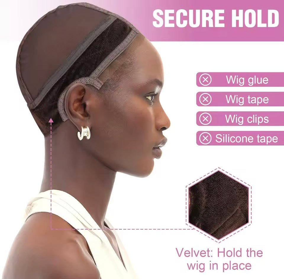 2 Pack Laced Grip Band Wig Cap