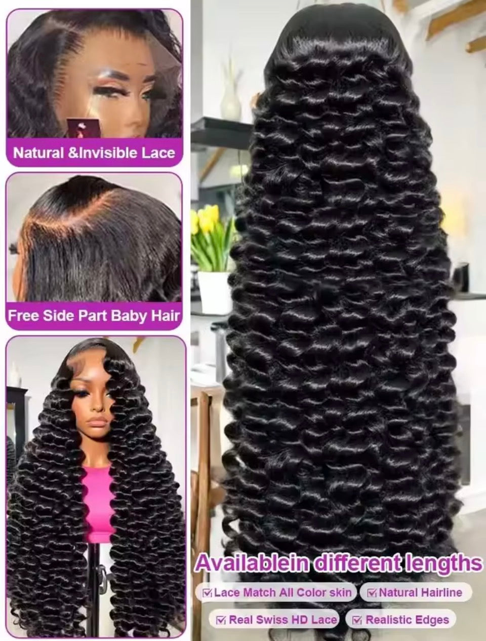 13x4 250% Density HD Loose Deep Wave Brazilian Wig