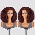 Cherry Red Glueless Kinky Curly Brazilian Wig